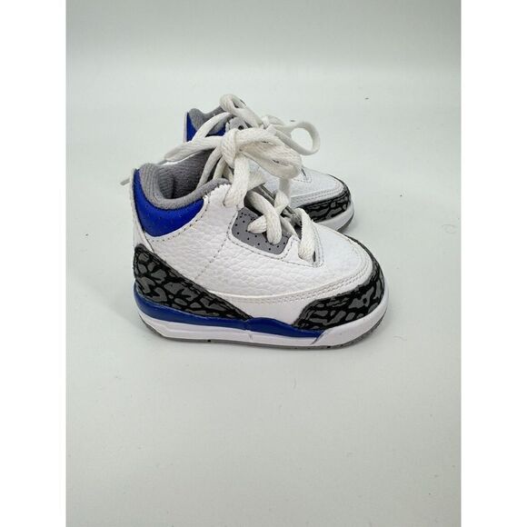 Nike Air Jordan Retro Blue White Black Cement Baby Sz 2C
